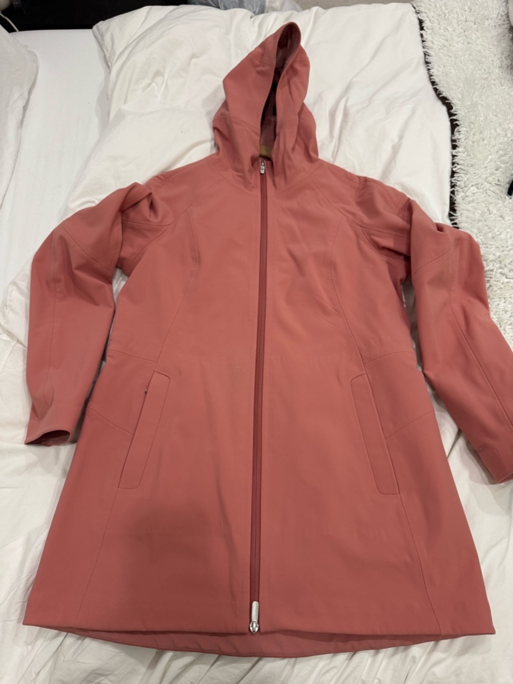 lululemon athletica Hooded Trench Coat in peach